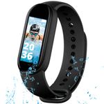 Exxelo 1 Year Warranty Smart Fitness Band M10 Lite Band Heart Rate Monitor Sensor OLED Bluetooth Wristband Waterproof Sports Health Activity Tracker Watch for All Boys/Girls