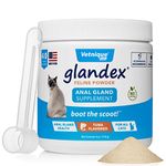 Vetnique Labs Glandex Feline Anal Gland Fiber Supplement Powder for Cats with Digestive Enzyme, Probiotics and Pumpkin, Vet Recommended for Healthy Bowels - Tuna Flavored 4.0 oz, Scoop Included