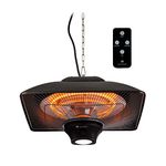 Blumfeldt Far Infrared Heater Outdoor, Hanging Patio Heater Electric w/LED & Remote, IP24 Outdoor Heaters for Garden Gazebo, 2-Temperature Infrared Heat Panel, Electric Patio Heaters Outdoor