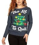 Tipsy Elves Women's Too Lit to Quit Sweater - Light-up Tree Christmas Sweater: 3XL
