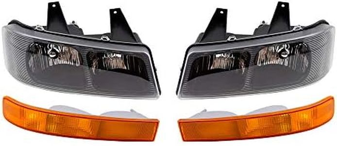 Brock Aftermarket Replacement Driver Left Passenger Right Halogen Composite Headlight And Park/Signal/Side Marker Light 4 Piece Set Compatible With 2003-2023 Chevy Express