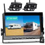 eRapta 10" Wireless Backup Camera System Kit, HD 1080P Digital Back Up Camera Systems with 10 Inch Quad Split DVR Monitor for Truck, RV, Trailer
