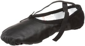 SANSHA Pro 1 Leather Ballet Slipper, Black, 8 XW US Women's/4 XW US Men's