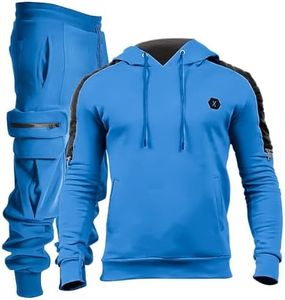 VoLIta Men's Tracksuit 2 Piece Hoodie Athletic Jogging Sweatsuits for Men Casual Sports Long Sleeve Pullover Suit Set, Royal Blue, Medium