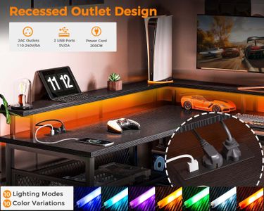 ODK L-Shaped Gaming Desk – Black Corner Computer Table