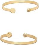 Mud Pie Chelsea Initial Gold Plate Metal Pave Bracelet