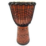 Stoneage Arts Djembe Drum Carved Bo