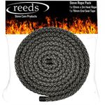 Reeds 12mm Black Stove Rope 2 Metre Length Heat Resistant Stove Rope/Door Gasket