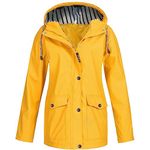 Rain Jacket Women Waterproof Packable Rain Coats Plus Size Hooded Raincoats Lightweight Windbreaker with Pockets