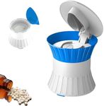 Pill Crusher Fine Powder with Small Medicine Pill Box 3-in-1,Pill Splitter Cutter for Small Pills Vitamins Tablets, Portable Pill Crushers for Elderly & Pet,Travel-Friendly Pill Grinder (Blue)