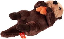 Wild Republic Pocketkins Eco Sea Otter, Stuffed Animal, 5 Inches, Plush Toy, Made from Recycled Materials, Eco Friendly