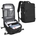 SEAFEW Travel Backpack for Women, Carry on Luggage Backpack Flight Approved Travel Backpack, Waterproof Outdoor Hiking Rucksack Casual Daypack 14 Inch Business Laptop Backapck Men,A2-Black