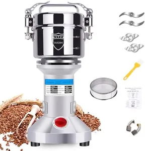 Greatrue 550g Electric Grain Mill Grinder, 304 Stainless Steel Flour Mill, 2000W High Speed Spice Grinder, Electric Grain Mill for Dry Wheat, Oats, Corn, Pepper and Coffee Beans