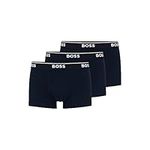 BOSS Men's 3-Pack Power Cotton Stretch Trunks, Blue Peacock, M, Blue Peacock, Medium