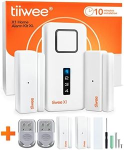 tiiwee Alarm system for door and window, security system with siren, 4 door and window sensors and 2 remote controls, burglary protection for home, apartment, garage