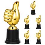 NUOBESTY Thumbs up Award Trophy: 6pcs Gold Trophy Cup 5 Inch Plastic Mini Trophies for Awards for Sports Reward Party Favors