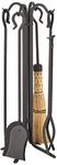 Pilgrim Home and Hearth Pilgrim Forged Iron Fireplace Tool Set 28", Warm Matte Black