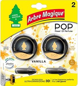 Arbre Magique, POP - Ambientador para coche, aroma de vainilla, formato bipack – 2 x 9,5 g