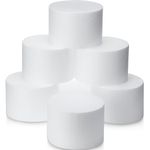 Suclain 6 Pack Round Foam Cake Dummy 6 x 4 Inches Tall Fake Wedding Cake for Decorating Valentine's Day Baby Shower Birthday Party, White