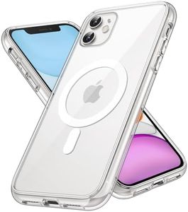 JETech Magnetic Case for iPhone 11 6.1-Inch Compatible with MagSafe Wireless Charging, Shockproof Phone Bumper Cover, Anti-Scratch Clear Back (Clear)