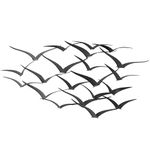 Deco 79 Metal Bird Sleek Flying Flock Of Wall Decor, 47" x 4" x 26", Black