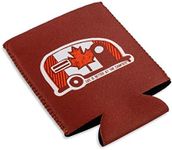 Camco Life is Better at The Campsite Cozie Can Cooler | Features Unique Canadian Flag Mini Camper/RV Themed Design & Soft Neoprene Material | Fits 12oz Cans (53373)