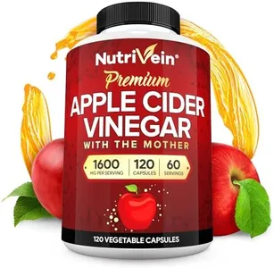 Nutrivein Apple Cider Vinegar Capsules with Mother - 1600mg - 120 Vegan Pills - Supports Healthy Diet, Digestion, Keto, Cleanser - Best Supplement for Immune System - ACV Raw