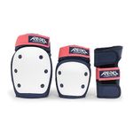 REKD Heavy Duty Triple Pad Set, Complete Protection Pack, Fully Certified for All Action Sports Blue Pink Large