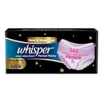 Whisper Super Absorbent Period Panty, 12 L-XL Pants, 360 Degree Leakage Protection for Heavy Flow, Panty like Fit for Full back Coverage, Absorbs Heavy Gushes, Silky Soft, Comfortable Feel