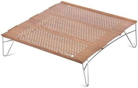 iClimb Mini Solo Folding Table Ultralight Compact for Backpacking Camping Hiking Beach Picnic (Nature - L)