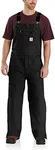 Carhartt Men's Loose Fit Washed Duck Insulated Bib Overall, Black, 5X-Large