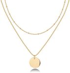 PAVOI 14K Gold Plated Layering Necklaces | Stylish Minimalist Design Pendant Necklaces | Butterfly, Heart, Lock, Evil Eye, Coin, Lightning Bolt, Circle, Cross Pendants for Women, Yellow Gold, No