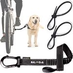 BIKE AND DOG - Bicycle dog leash, tool-free attachment, special harness option, includes 2 bike ties. Patented. (Black)