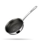 Stahl Artisan Hybrid Triply Frying Pan, Fry pan Induction Base, Frying pan Non Stick, Omelette Pan Non Stick, Frying pan Stainless Steel, 1.15 L, 18 cm