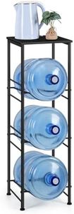 Water Jug Holder Stand 5 Gallon Water Bottle Holder Organizer with Shelf, Heavy Duty 3 Tier Water Bottle Storage Rack for Kitchen, Office, Living Room, Black