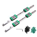 ANWOK 2Pcs HGR20-600mm Square Linear Guide Rail with HGH20CA Carriage Bearing Block Linear Guideway Rail for DIY CNC Routers Lathes Mills