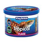 King British | Tropical Fish Flake With Immuno Health Booster | Complete Food for Tropical Fish | Helps Prevent Infection and Disease | High Protein Content | Includes Essential Vitamins | 55g