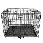 Jainsons Pet Products Heavy Duty Dog Crate Strong Metal Dog Cage Suitable for: Golden Retriever, Labrador, Boxer (Size 42 INCH, Blue) (42 INCH, Black)