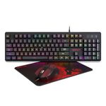 Redragon S107 Gaming Keyboard and Mouse Combo Large Mouse Pad Mechanical Feel RGB Backlit 3200 DPI Mouse for Windows PC (Black-RGB Keyboard, Mouse and Mouse pad)