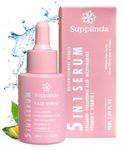 Supplinda - Face Serum 5-in-1: Vitamin C, Hyaluronic Acid, Collagen, Nicotinamide & Vitamin E, Hydrates & Firms Skin, Lightweight & Quickly Absorbs, Fragrance-Free Serum for all Skin Types - 30ml