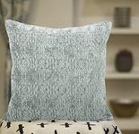 Home- The Best is for You Self Design/Woven Chenille Cotton Cushion Cover (20 * 20, Gray)