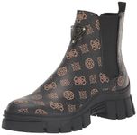 GUESS Women's Hestia Ankle Boot, Brown/Black 210, 7