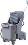 Mop Bucket and Wringer, 8 gal, Gray