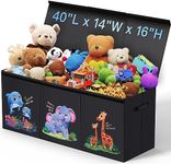 Kids Toy Box, Large Toy Chest Storage Organizer w/Removable Divider& Flip-Top Lid, Collapsible Sturdy Storage Bins Baskets, Toy Box for Kids, Nursery, Playroom, Living Room, Closet