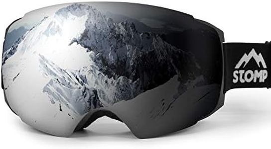 Stomp Ski Goggles PRO - Frameless, Interchangeable Lens 100% UV400 Protection Snow Goggles for Men & Women (Lens Jet Black VLT 21%)