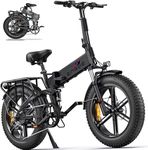 ENGWE Electric Bike Folding E-Bike for Adults, ENGINE Pro Electric Bicycle 48V 16Ah Battery, 8-Gears All -Terrain 20''*4.0 Fat Tire Electric Bicycle (Black)