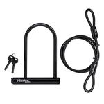 Master Lock 7.25" U Lock with Looped End Cable Black, 8385D