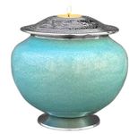 BOLD & DIVINE Candle Cremation Urn for Human Ashes - Large Mint/Turquoise Candle Urn - Decorative Urn for Ashes Display at Home - Beautiful Modern Adult URN for Funeral, Burial, Female or Pets