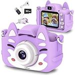 Slothcloud Kids Selfie Camera,Birthday Gifts for Boys Age 6-12,HD Digital Video Cameras for Toddler,Toy for 6 7 8 9 10 11 12 Year Old teens with 32GB SD Card,Kids Toys Gifts for Birthday(Purple)