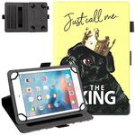 Dteck Universal Case (9.6" to 10.5") - Fold Stand Leather Flip Case for Android Tablet 10 10+ Inch /Samsung Galaxy Tab 9.6 9.7 10.1 10.4 10.5in /Lenovo Tab Tablet 10 10.3 Inch /Fire HD 10 (Black Dog)